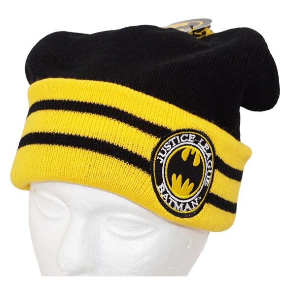 Vintage Batman Justice League DC Comics Beanie Pom Cap - Knit Toque Hat 2017 - Picture 1 of 8